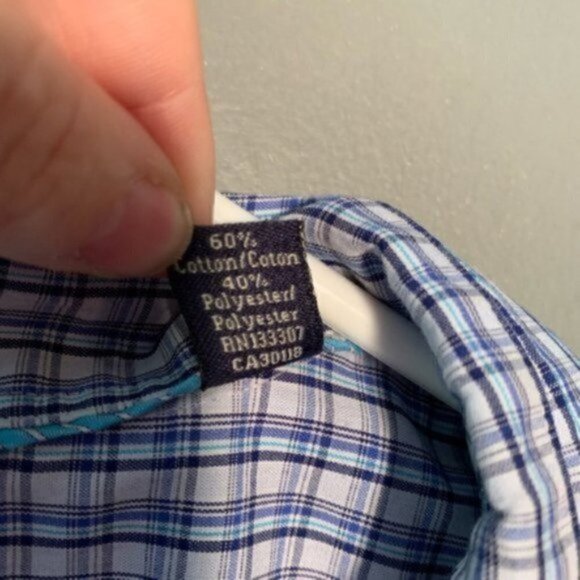 U.S. Polo Assn. Button Down Plaid Shirt Blue - Picture 7 of 9